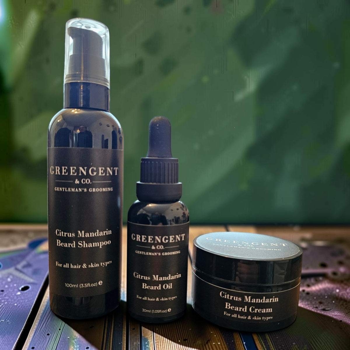 Citrus Mandarin Daily Refinement Set – Beard Shampoo, Oil & Beard Cream