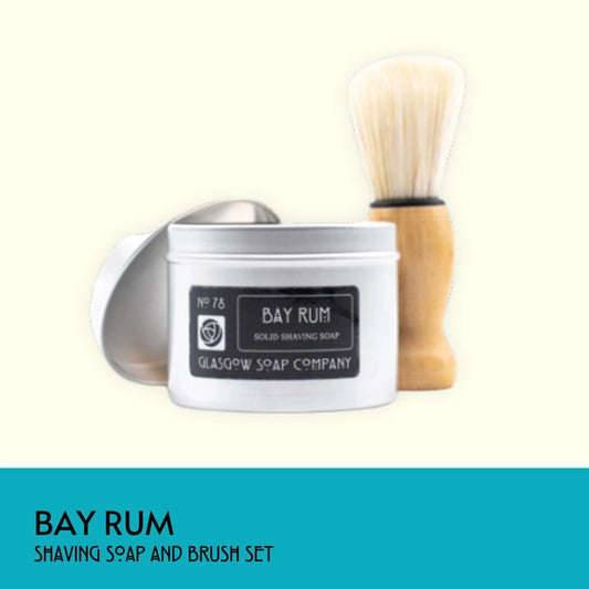 Bay Rum Shaving Soap and Vegan Brush Set