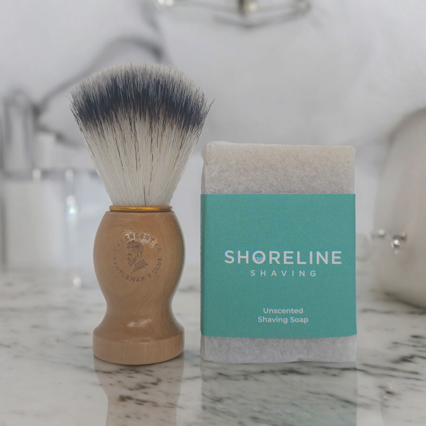 Shaving Brush & Shaving Soap Bars - Natural, Vegan Friendly, Zero Waste