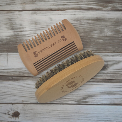 100% Boar Bristle Hair Beard Brush Beard Brush and Comb Set