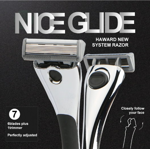 D960L Six Blade Razor with Refill Blade Metal System Men's Shaving Raz ...