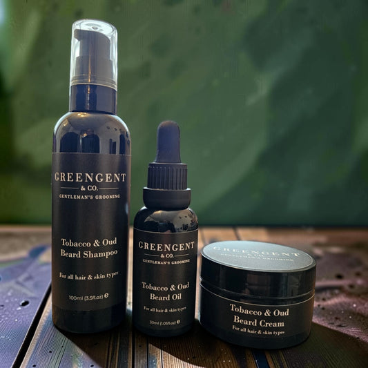Tobacco & Oud Daily Refinement Set – Beard Shampoo, Oil & Beard Cream